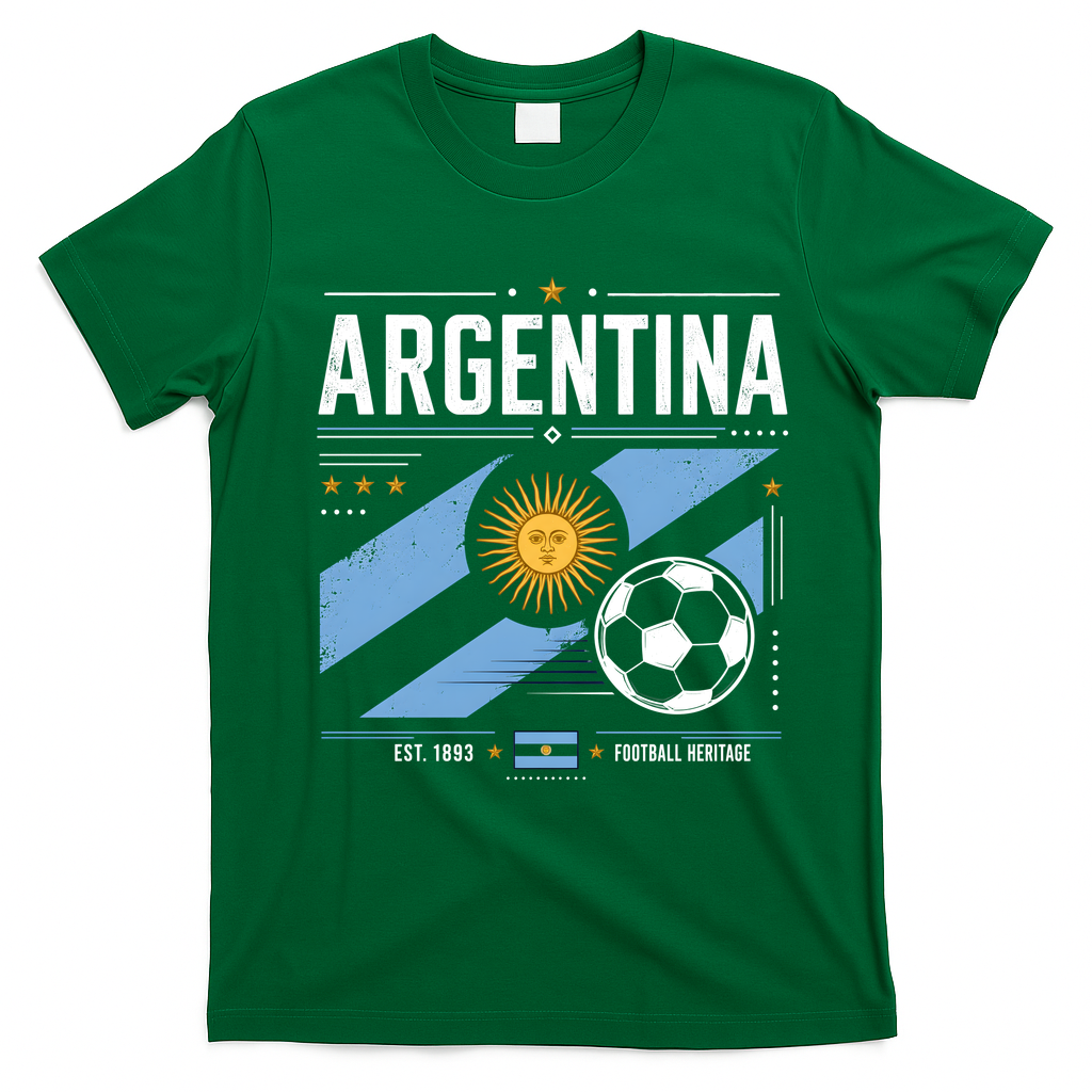 Argentina Football Heritage Vintage Soccer T-Shirt - Irish Green