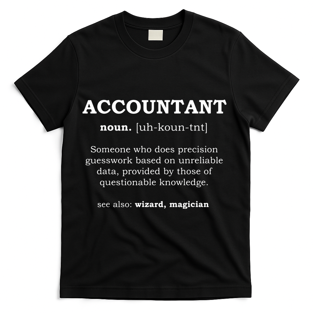 Accountant Funny Job Title Dictionary Profession Definition T-Shirt - Black