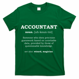 Accountant Funny Job Title Dictionary Profession Definition T-Shirt - Green