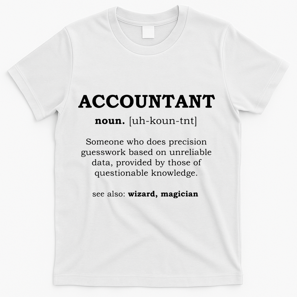 Accountant Funny Job Title Dictionary Profession Definition T-Shirt - White