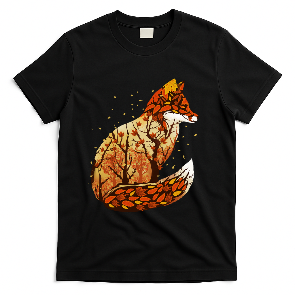 Autumn Fox Landscape - Black