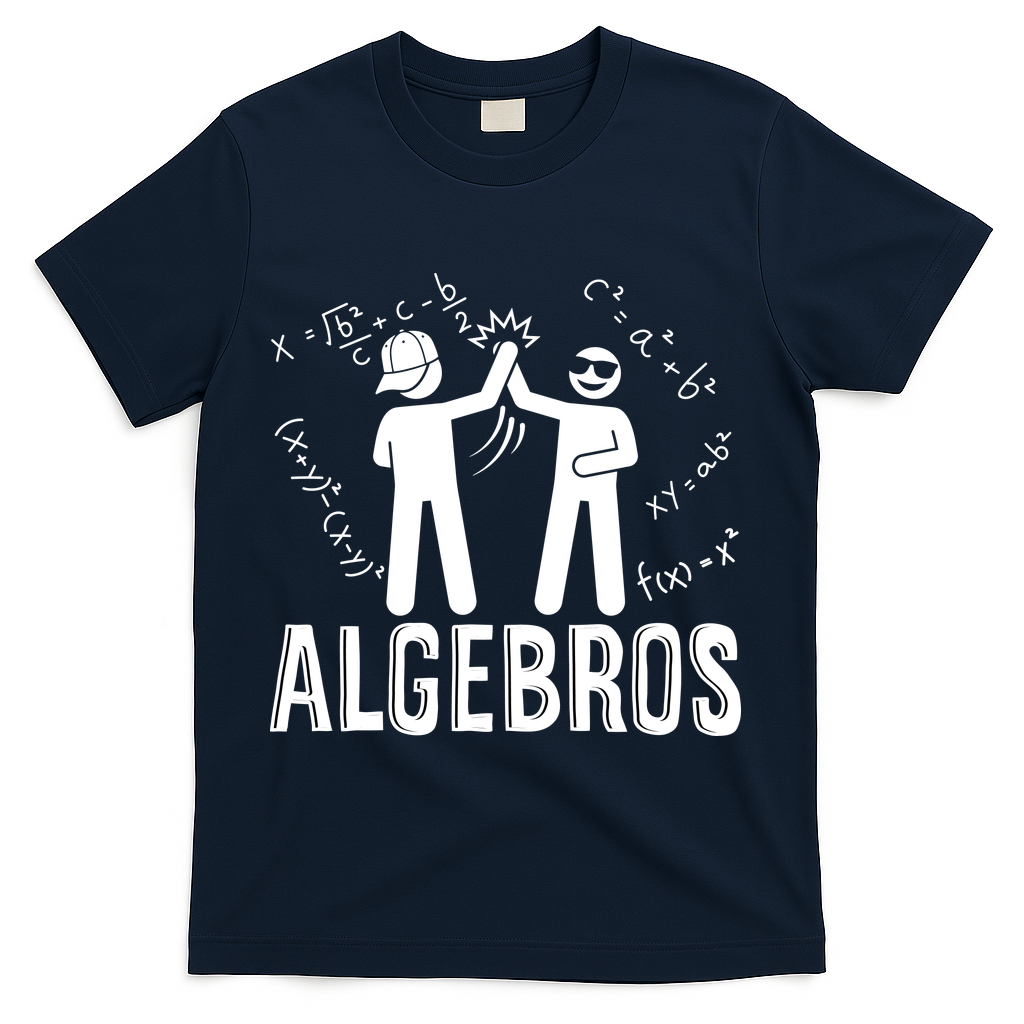 Algebros Funny Math Meme Algebra T-Shirt - Navy