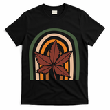 Autumn Fall Retro Rainbow T-Shirt - Black