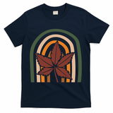 Autumn Fall Retro Rainbow T-Shirt - Navy