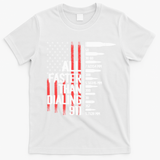 All Faster Than Dialing 911 American Flag Funny Gun Owner Gift T-Shirt - White
