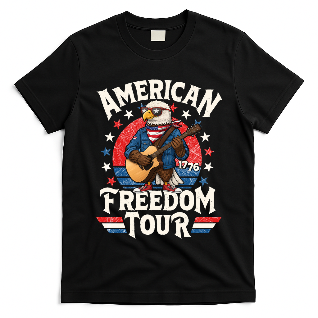 American Freedom Tour Eagle Celebrating America's 250th Birthday 1776 T-Shirt