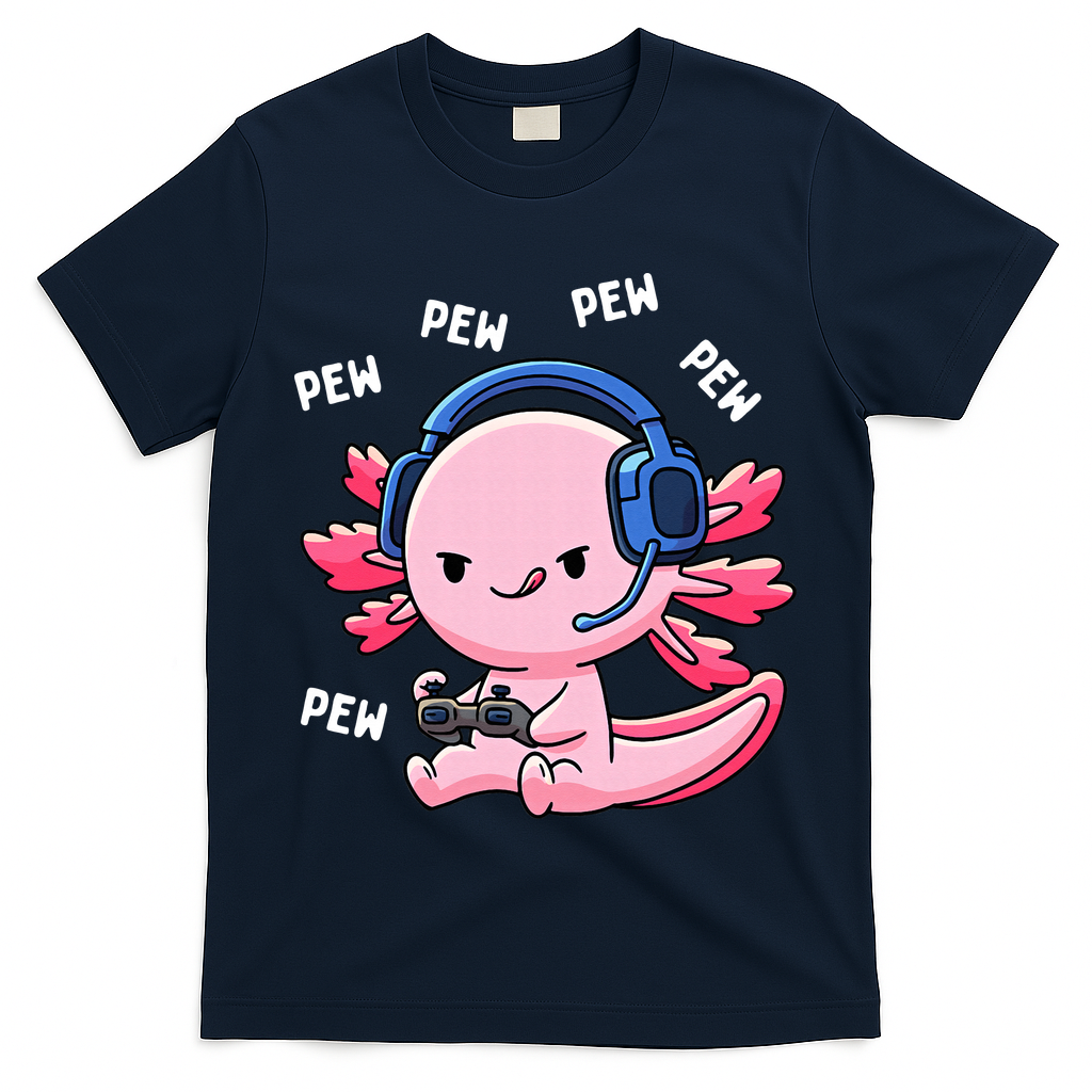 Axolotl Gaming Anime Video Game Pew Gamer T-Shirt