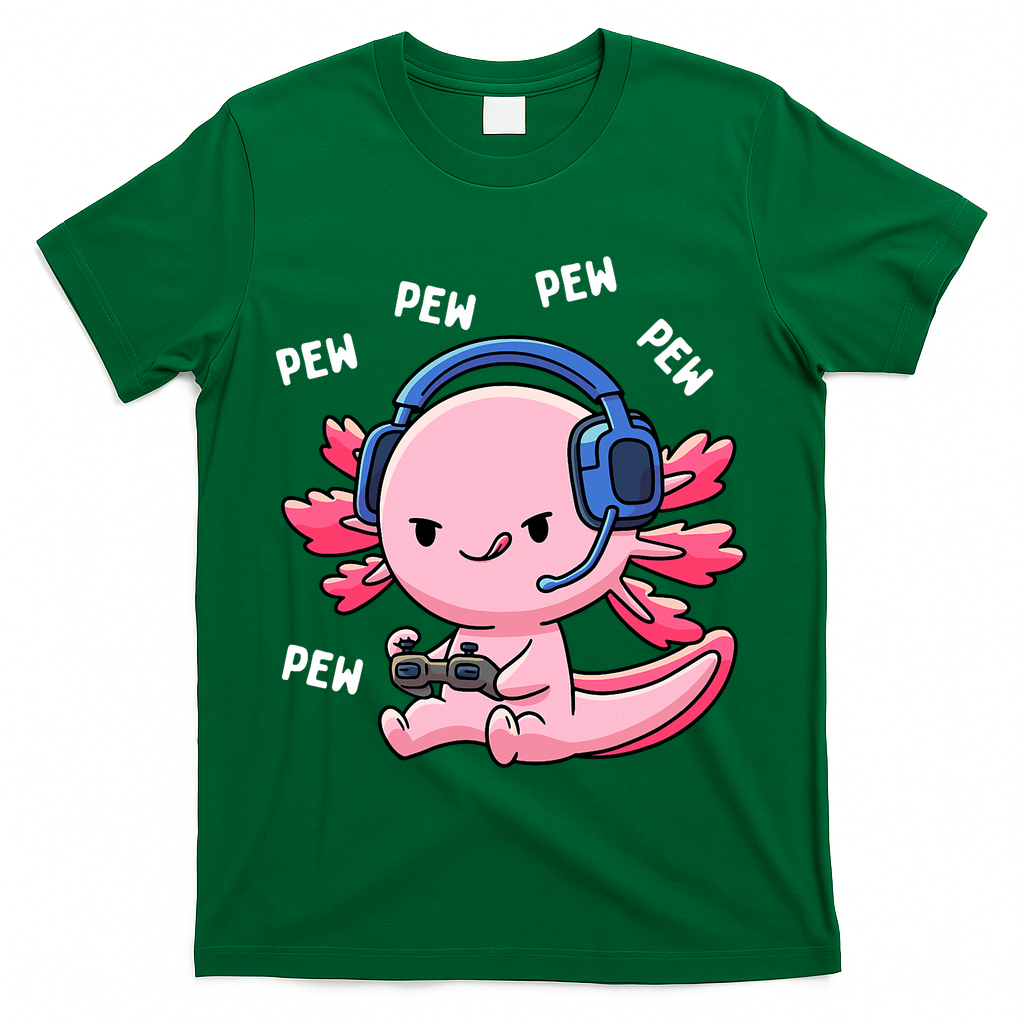 Axolotl Gaming Anime Video Game Pew Gamer T-Shirt