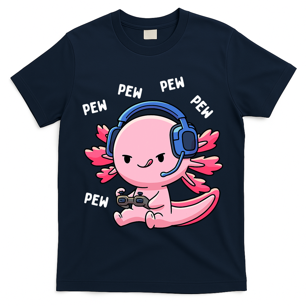 Axolotl Gaming Anime Video Game Pew Gamer T-Shirt