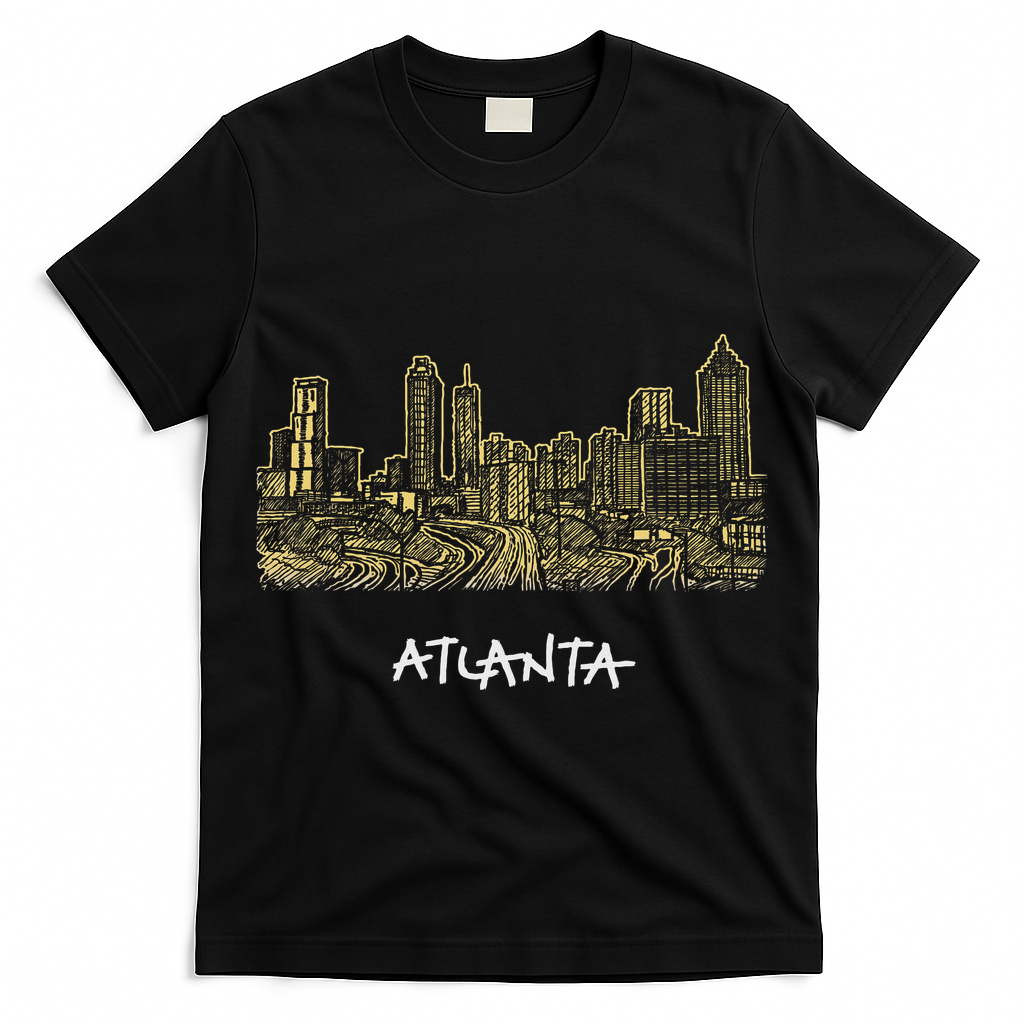 Atlanta Georgia Atl Peach State Skyline Panorama T-Shirt