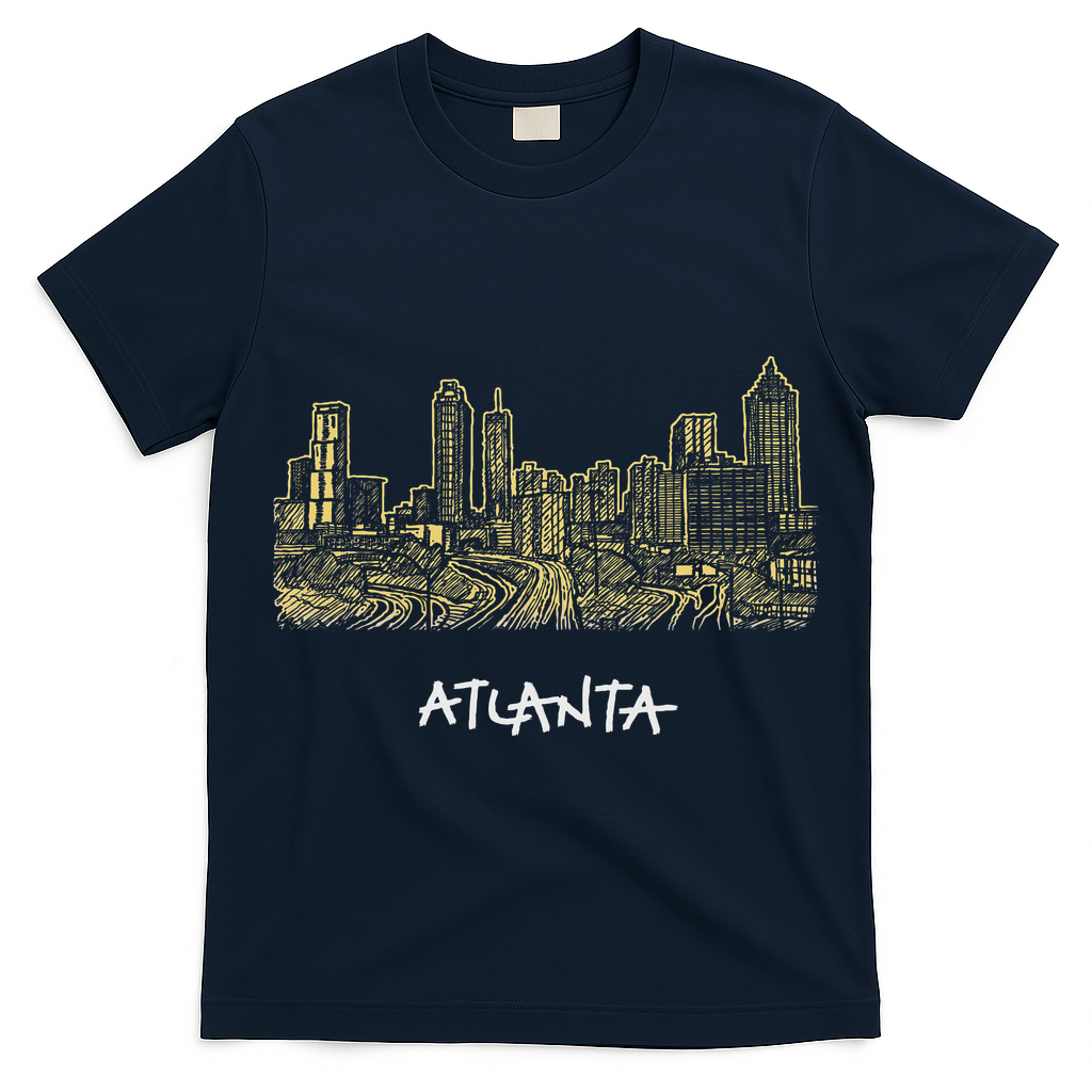 Atlanta Georgia Atl Peach State Skyline Panorama T-Shirt