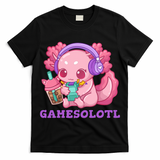 Axolotl Gaming Gamer Video Games Boba Tea Bubble Anime T-Shirt