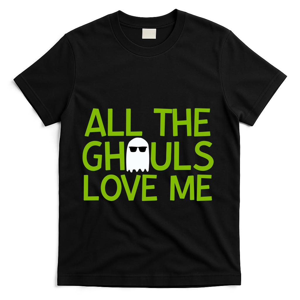 All Ghouls Love Me Funny Halloween Ghost T-Shirt - Black
