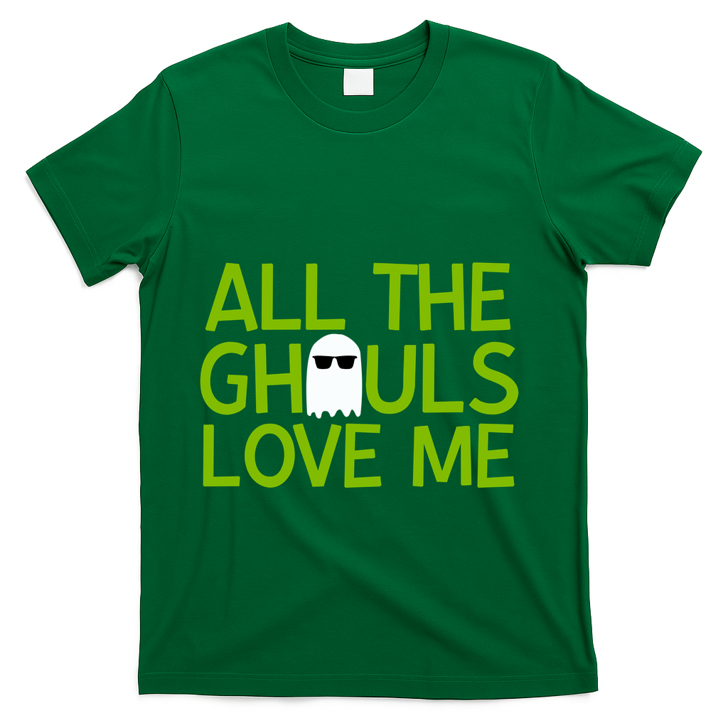 All Ghouls Love Me Funny Halloween Ghost T-Shirt - Green