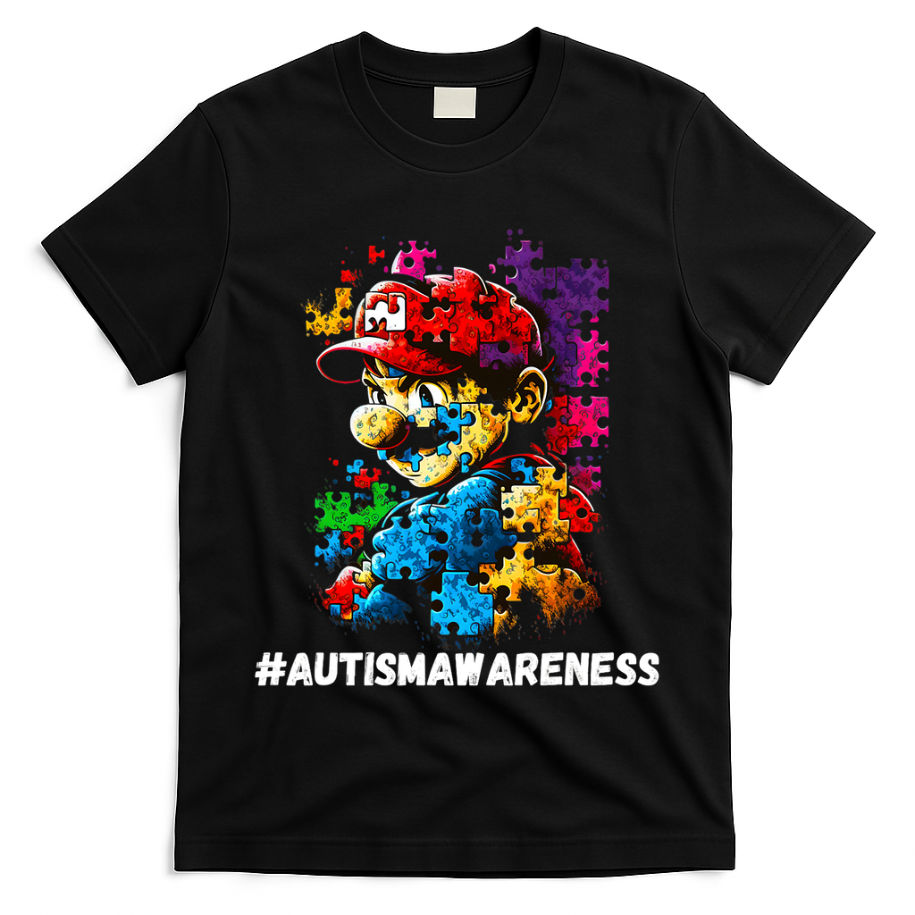 Autism Gamer Navigating Autism , Autism Mom Dad Gaming T-Shirt