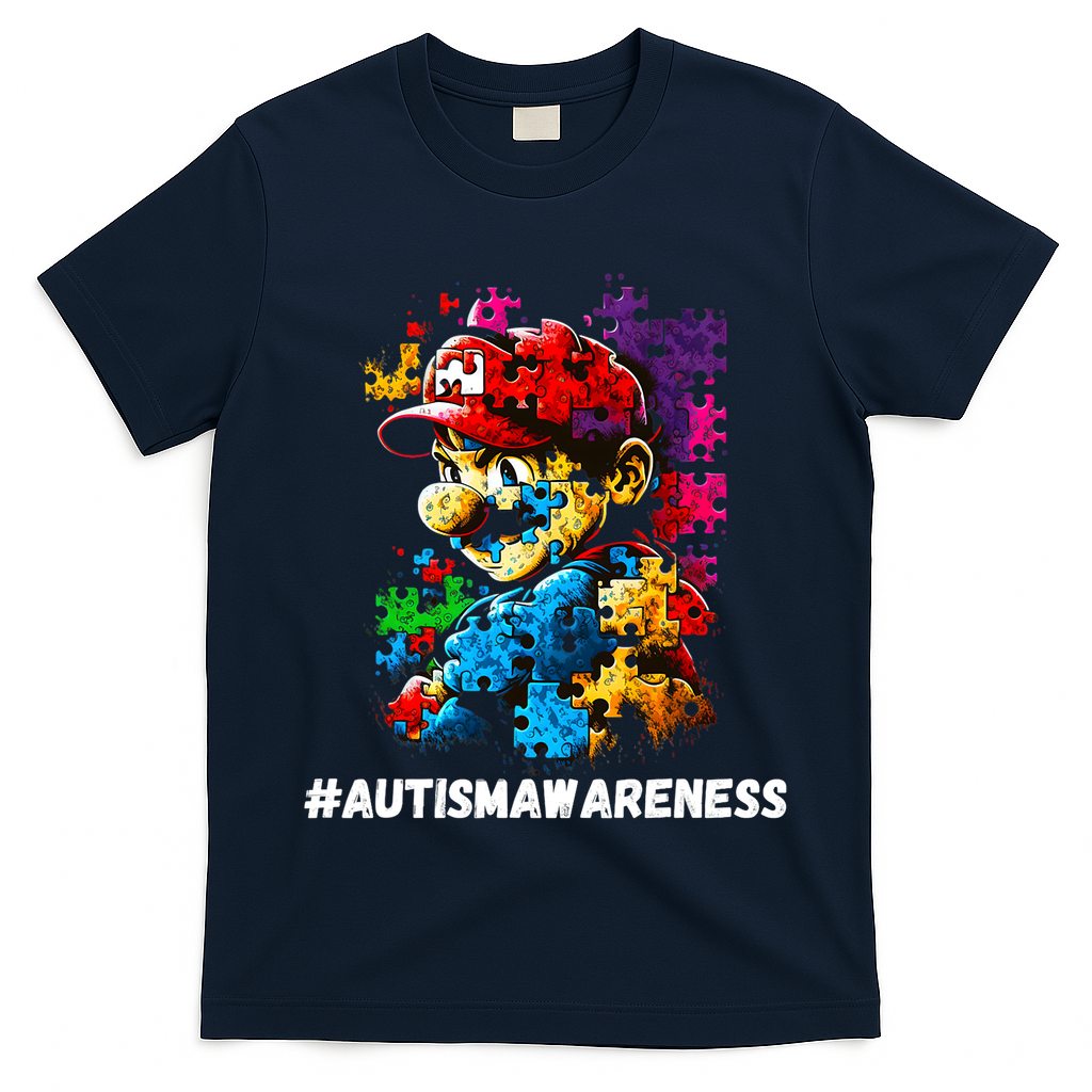 Autism Gamer Navigating Autism , Autism Mom Dad Gaming T-Shirt