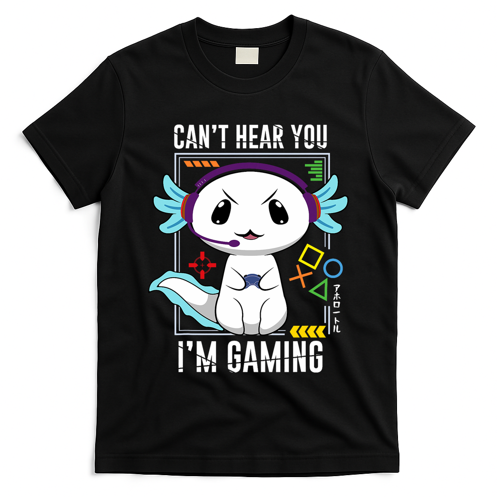 Axolotl Gaming Salamander As Gamer T-Shirt