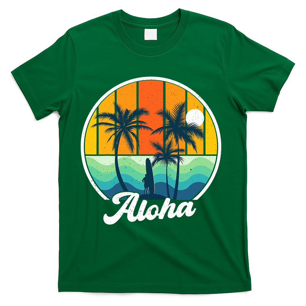 Aloha Hawaii Hawaiian Island Funny Summer T-Shirt - Green