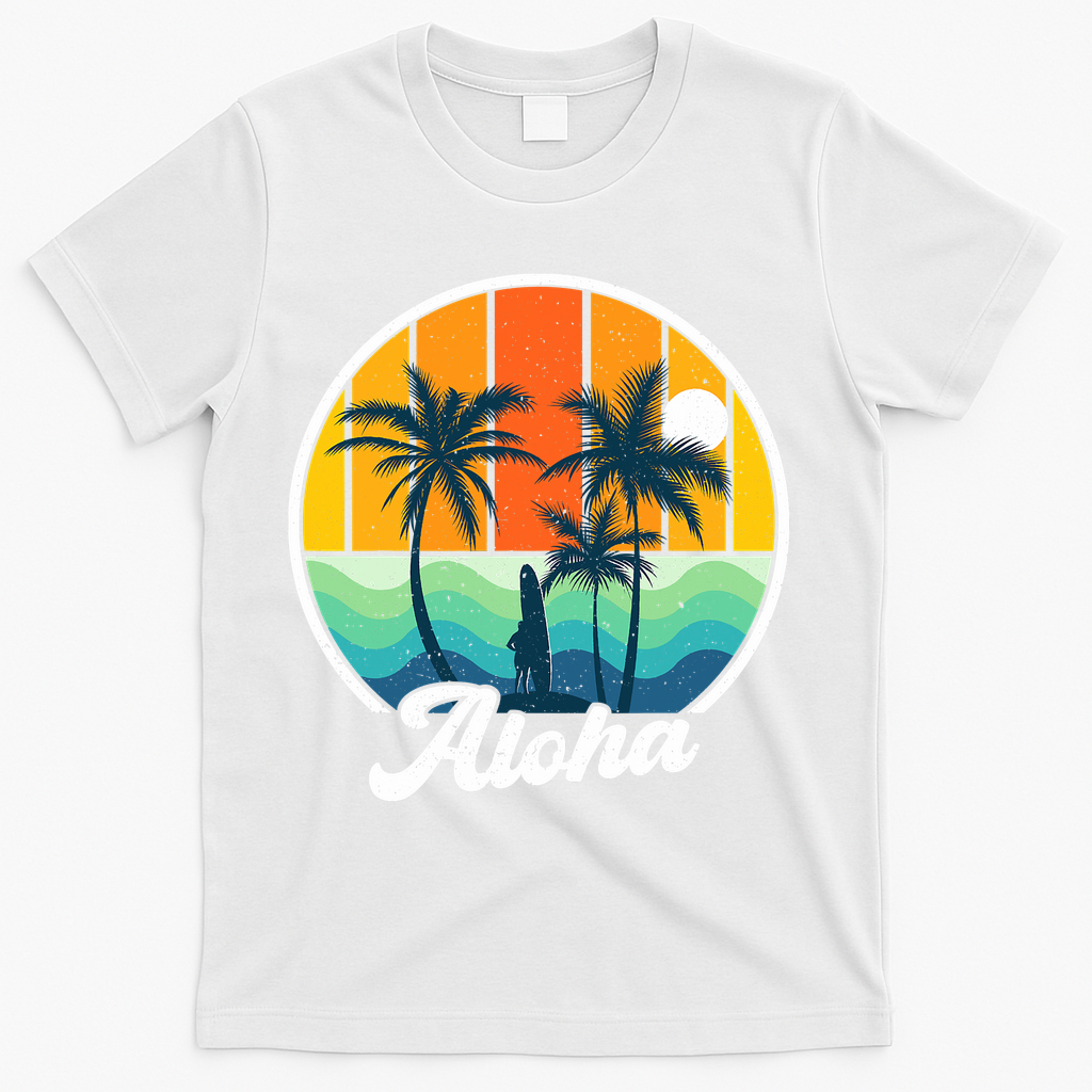 Aloha Hawaii Hawaiian Island Funny Summer T-Shirt - White