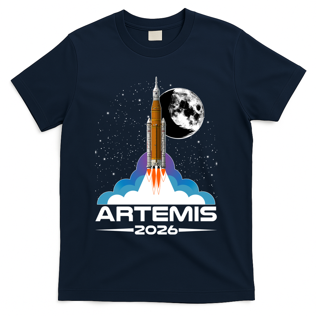 Artemis II 2026 Moon Mission T-Shirt - Navy