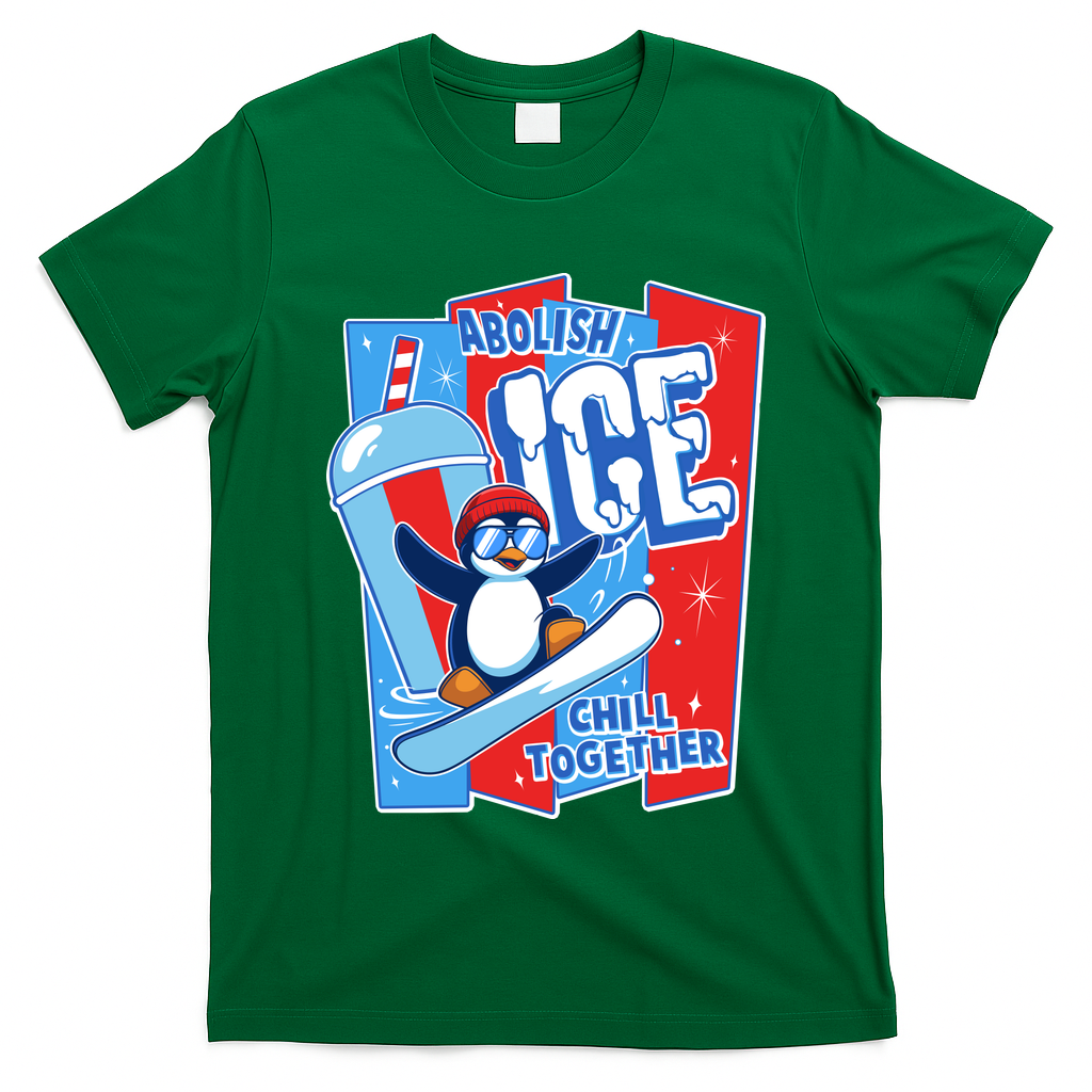 Anti ICE Abolish ICE Chill Together Penguin T-Shirt