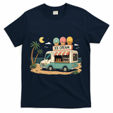 Arcade Ice Cream Truck Retro Summer 1980s T-Shirt - Navy