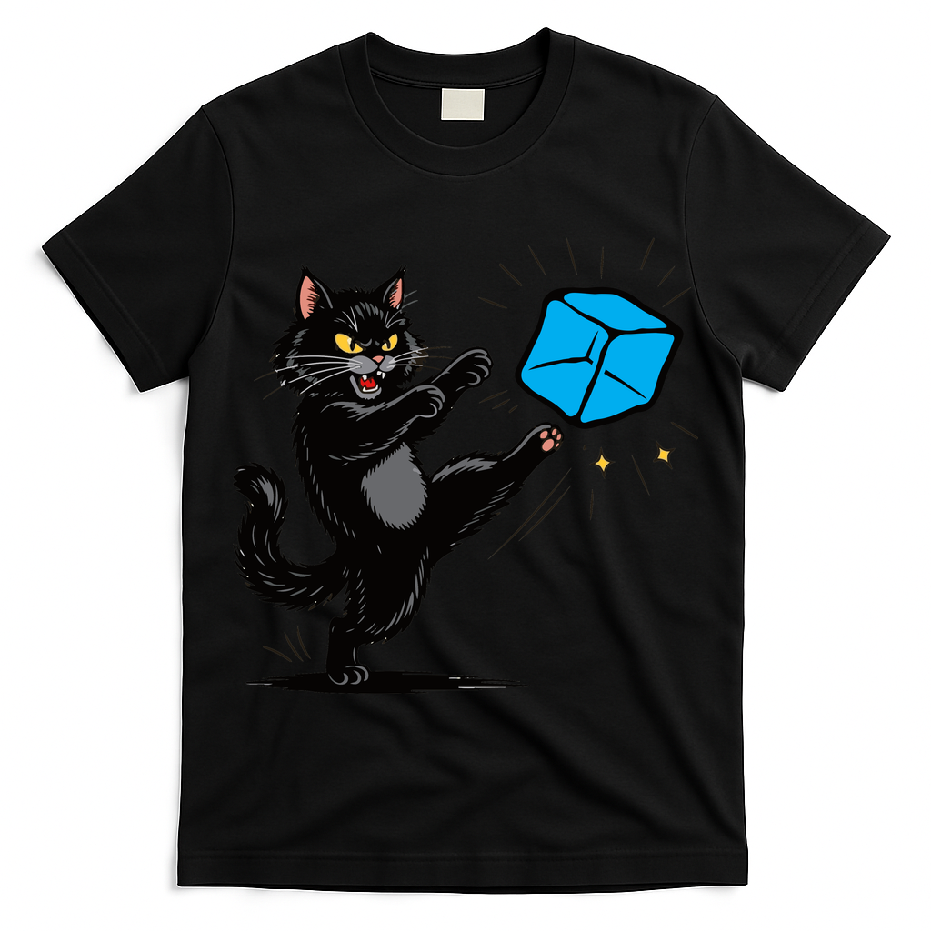 Anti ICE Funny Cat Kicking ICE  T-Shirt