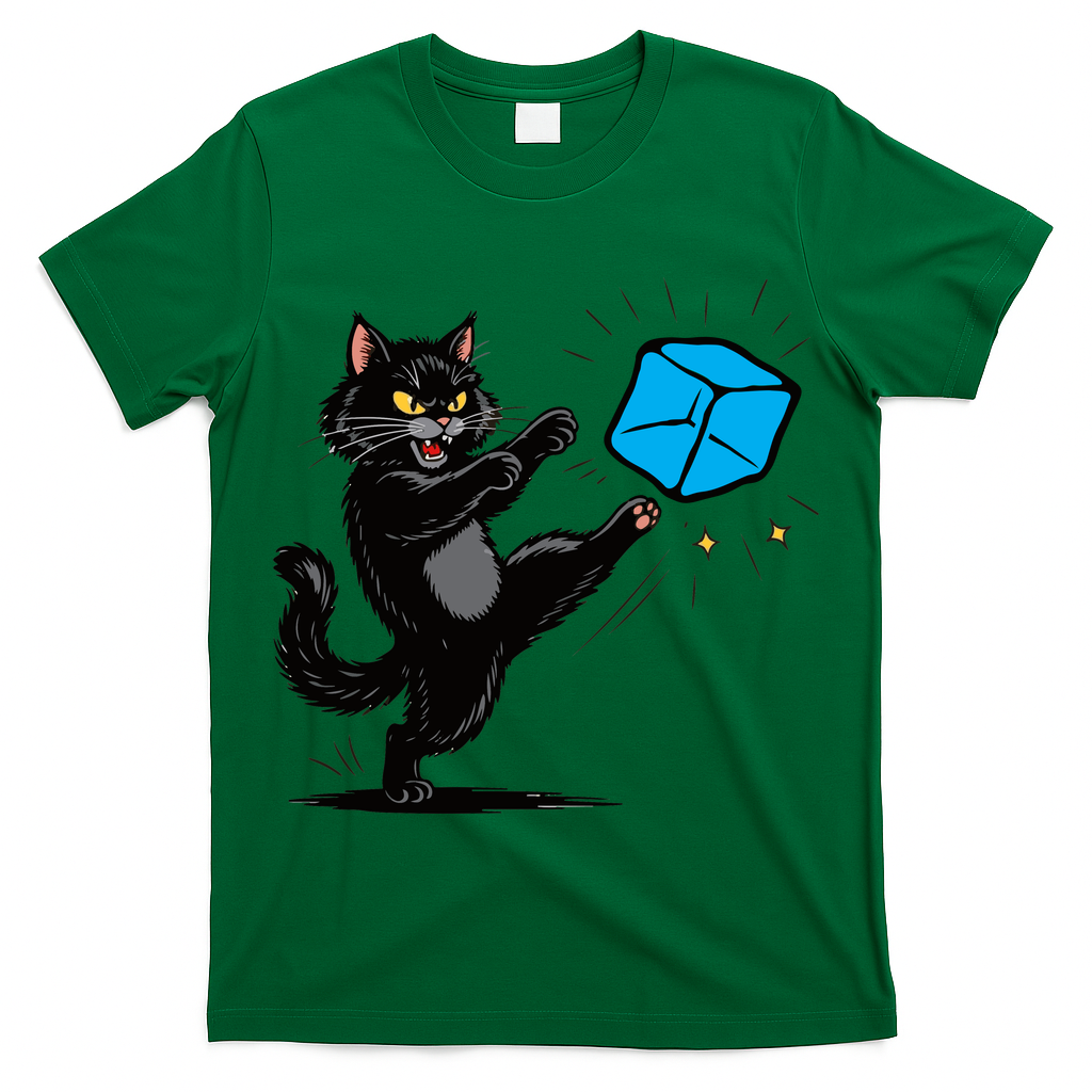 Anti ICE Funny Cat Kicking ICE  T-Shirt