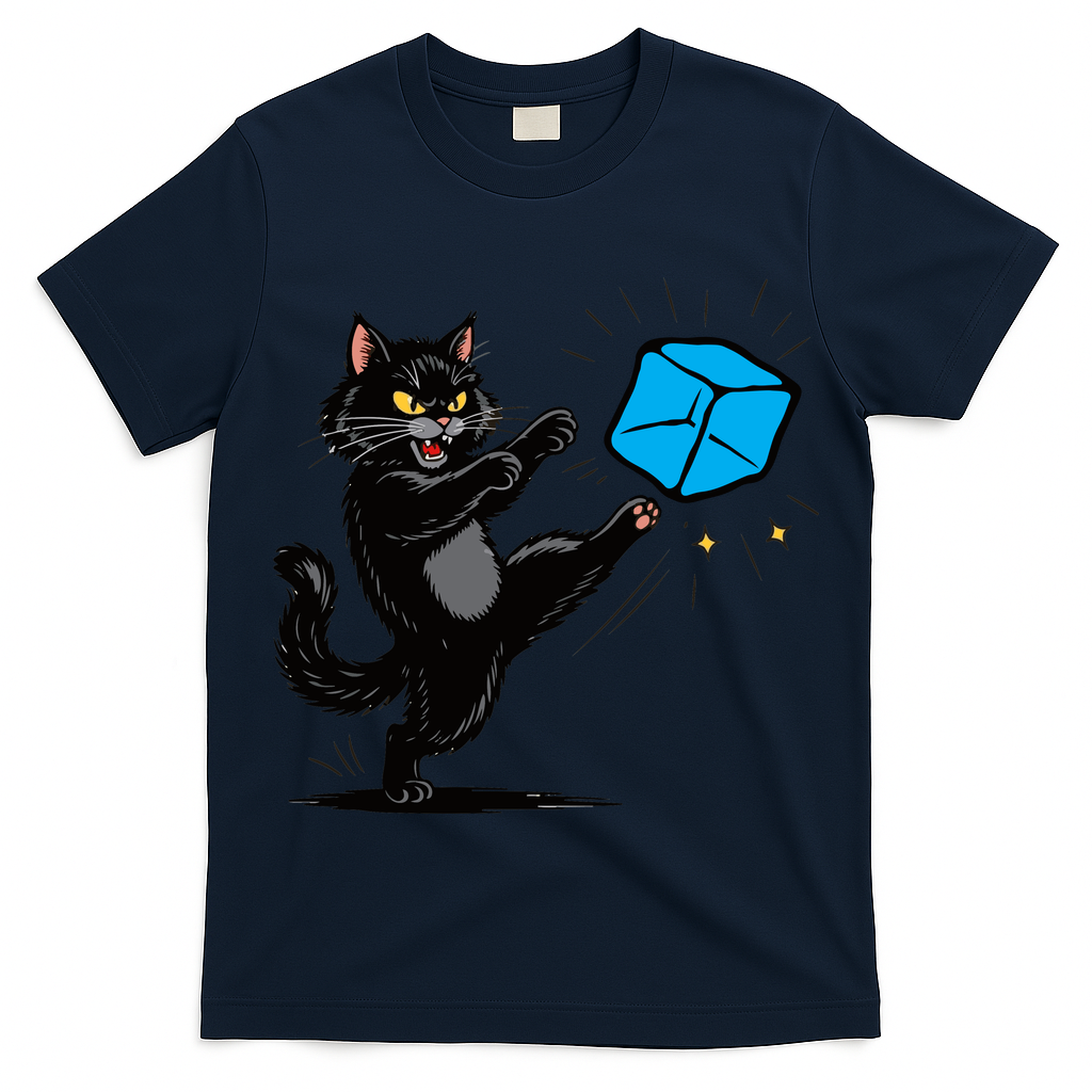 Anti ICE Funny Cat Kicking ICE  T-Shirt