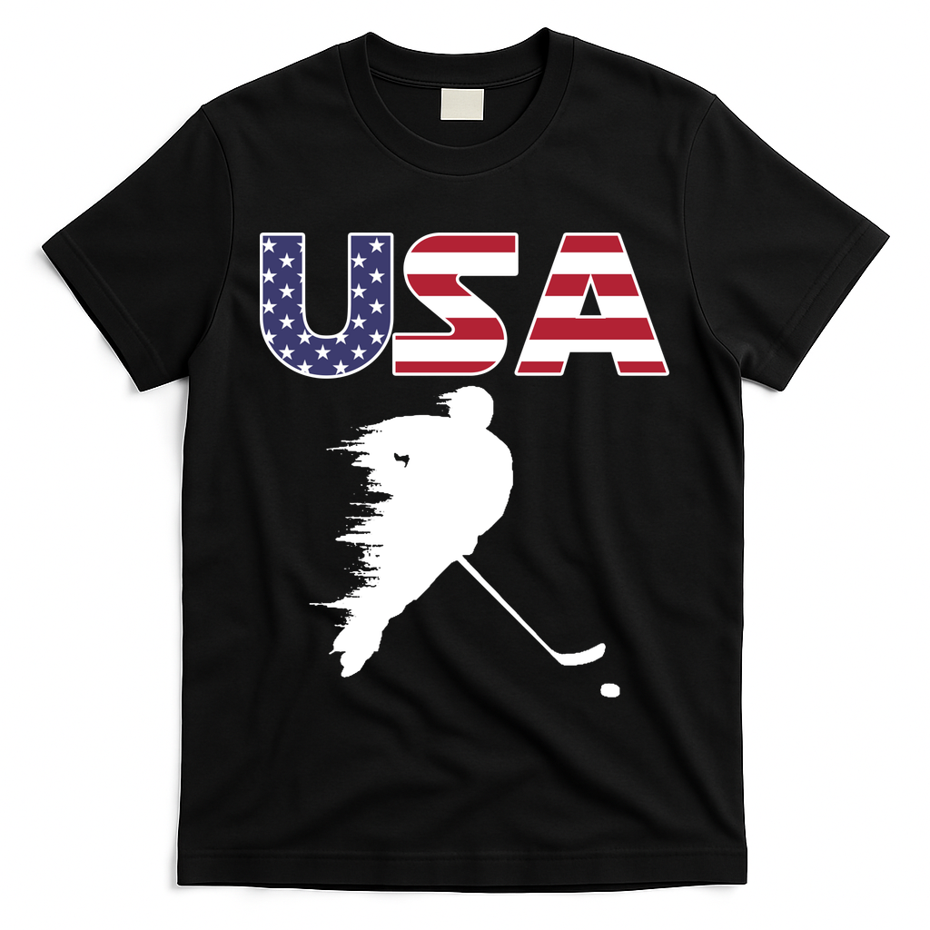 America Ice Hockey USA Flag T-Shirt