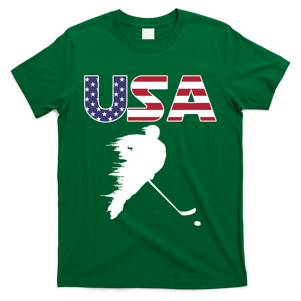 America Ice Hockey USA Flag T-Shirt