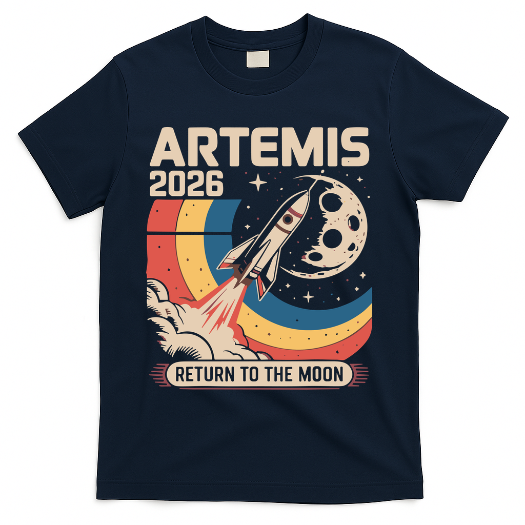 Artemis II Launch Back To The Moon 2026 T-Shirt - Navy