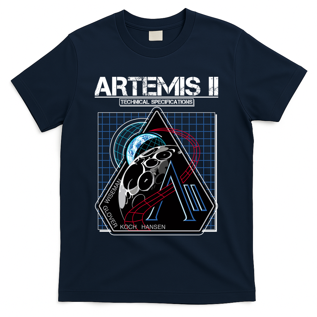 Artemis II Technical Specifications T-Shirt - Navy