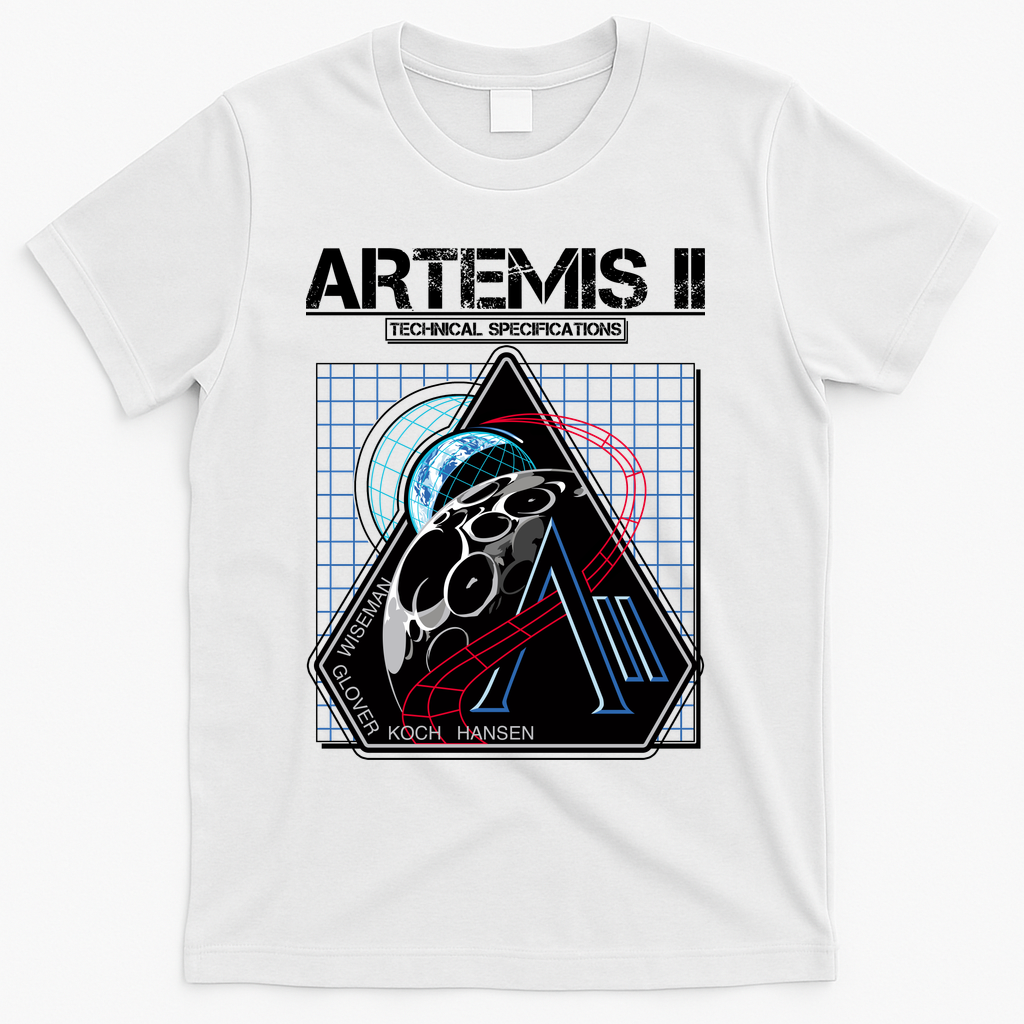 Artemis II Technical Specifications T-Shirt - White