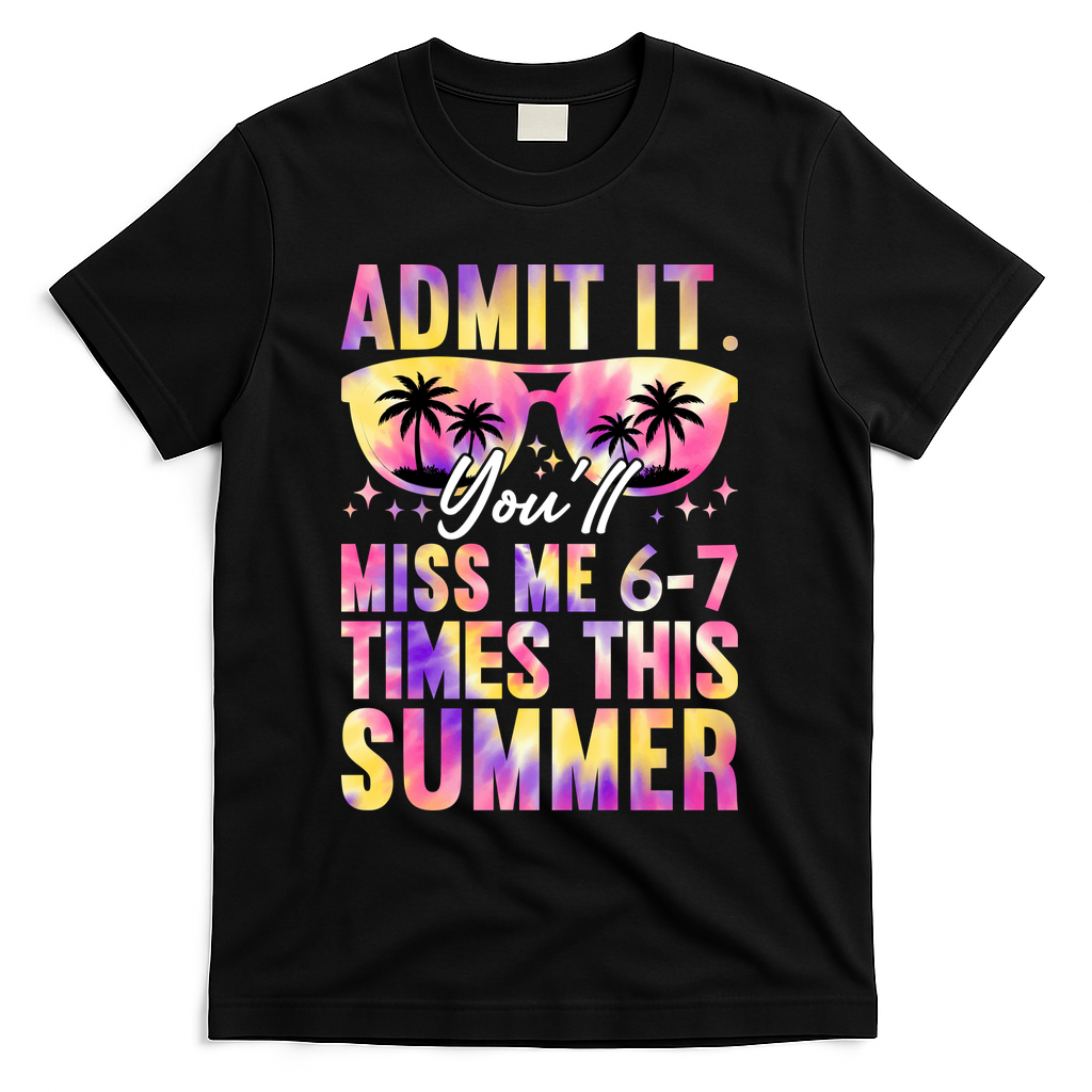 Admit It You'll Miss Me 6-7 Times This Summer T-Shirt - Black