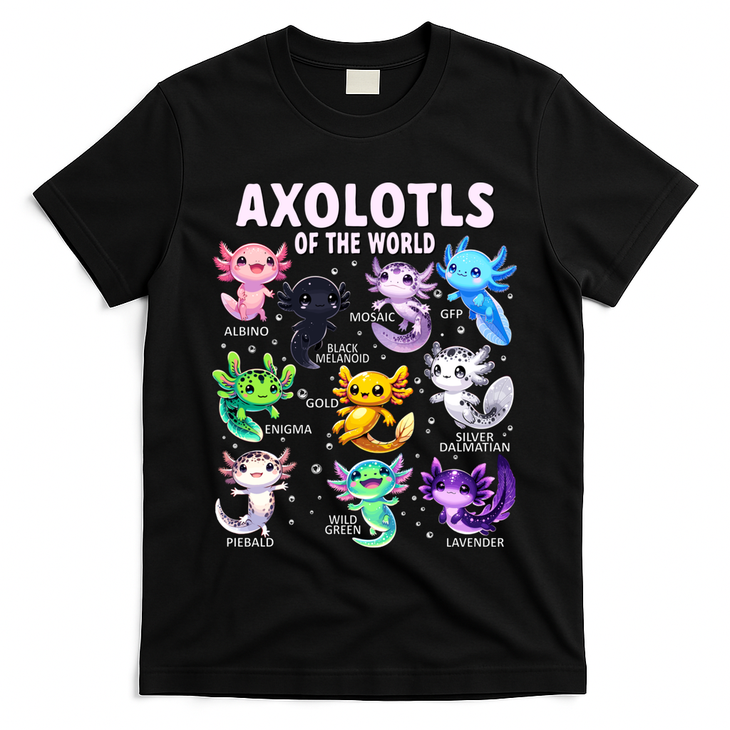 Axolotl Kawaii Axolotls Of The World Axolotl Animals T-Shirt