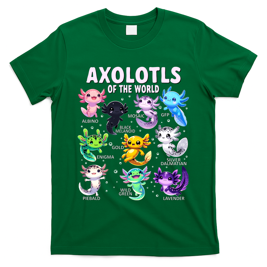 Axolotl Kawaii Axolotls Of The World Axolotl Animals T-Shirt