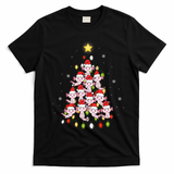 Axolotl Kawaii Christmas Tree Lights Pajama Xmas Tree T-Shirt - Black