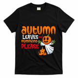 Autumn Leaves And Pumpkins Please T-Shirt - Black