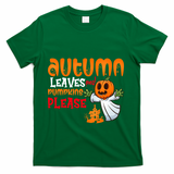 Autumn Leaves And Pumpkins Please T-Shirt - Green
