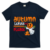 Autumn Leaves And Pumpkins Please T-Shirt - Navy