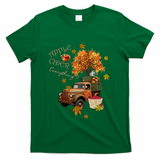 Autumn Leaves and Truck Design Apple Cider Everything Fall T-Shirt - Green