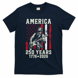 Abraham Lincoln Abe Playing Guitar 250 Years 1776-2026 T-Shirt - Navy