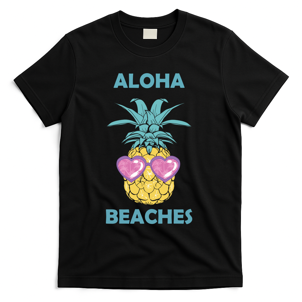 Aloha Beaches Cool Summer Shades T-Shirt - Black