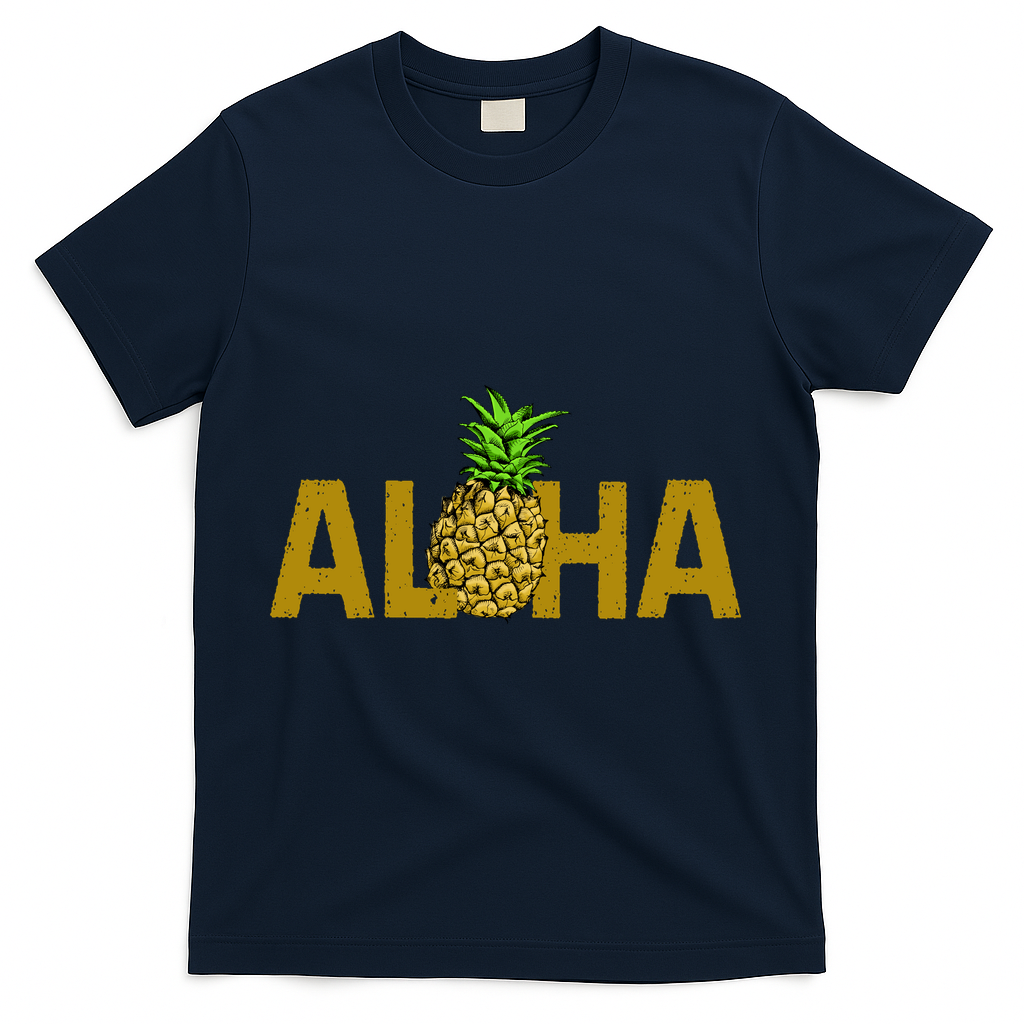 Aloha Summer Pineapple T-Shirt - Navy