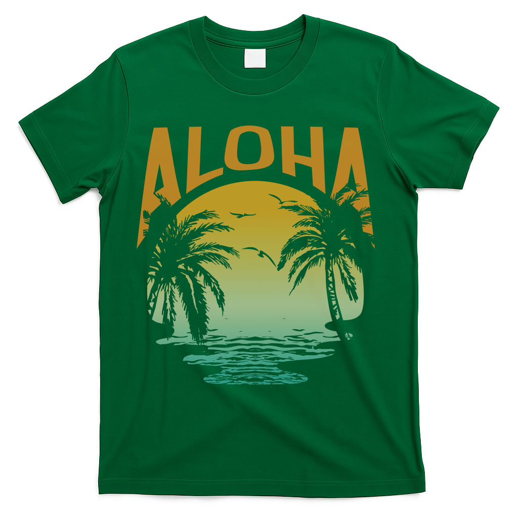 Aloha Summer Beach T-Shirt - Green
