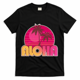 Retro Aloha Summer Fun Pink Logo T-Shirt - Black
