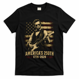 Abraham Lincoln Rocking Out for America's 250th Celebration T-Shirt - Black