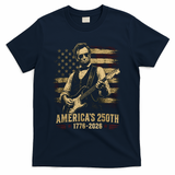 Abraham Lincoln Rocking Out for America's 250th Celebration T-Shirt - Navy