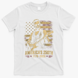 Abraham Lincoln Rocking Out for America's 250th Celebration T-Shirt - White